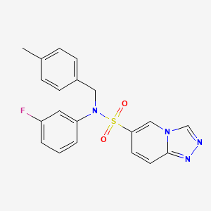 molecular formula C20H17FN4O2S B2629140 N-(3-fluorophenyl)-N-[(4-methylphenyl)methyl]-[1,2,4]triazolo[4,3-a]pyridine-6-sulfonamide CAS No. 1251628-49-5