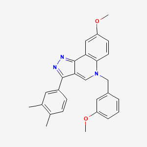 molecular formula C27H25N3O2 B2629145 3-(3,4-dimethylphenyl)-8-methoxy-5-(3-methoxybenzyl)-5H-pyrazolo[4,3-c]quinoline CAS No. 866349-61-3