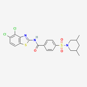 molecular formula C21H21Cl2N3O3S2 B2629150 N-(4,5-二氯苯并[d]噻唑-2-基)-4-((3,5-二甲基哌啶-1-基)磺酰基)苯甲酰胺 CAS No. 851080-33-6