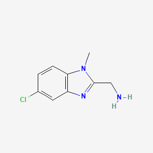 molecular formula C9H10ClN3 B2629153 1-(5-氯-1-甲基-1H-苯并咪唑-2-基)甲胺 CAS No. 937635-66-0