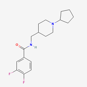 N-((1-cyclopentylpiperidin-4-yl)methyl)-3,4-difluorobenzamide