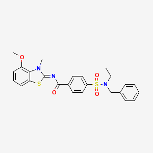 molecular formula C25H25N3O4S2 B2629176 (Z)-4-(N-benzyl-N-ethylsulfamoyl)-N-(4-methoxy-3-methylbenzo[d]thiazol-2(3H)-ylidene)benzamide CAS No. 533868-64-3