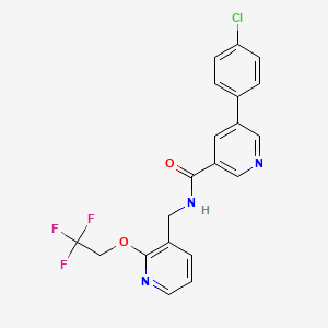 molecular formula C20H15ClF3N3O2 B2629184 5-(4-chlorophenyl)-N-((2-(2,2,2-trifluoroethoxy)pyridin-3-yl)methyl)nicotinamide CAS No. 1026822-49-0