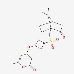 4-((1-(((7,7-dimethyl-2-oxobicyclo[2.2.1]heptan-1-yl)methyl)sulfonyl)azetidin-3-yl)oxy)-6-methyl-2H-pyran-2-one