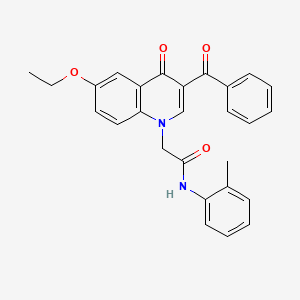 molecular formula C27H24N2O4 B2629195 2-(3-benzoyl-6-ethoxy-4-oxo-1,4-dihydroquinolin-1-yl)-N-(2-methylphenyl)acetamide CAS No. 898344-24-6