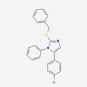 molecular formula C22H17BrN2S B2629203 2-(苄硫基)-5-(4-溴苯基)-1-苯基-1H-咪唑 CAS No. 1207038-21-8