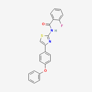 molecular formula C22H15FN2O2S B2629209 2-fluoro-N-[4-(4-phenoxyphenyl)-1,3-thiazol-2-yl]benzamide CAS No. 324759-19-5