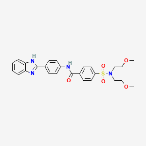 molecular formula C26H28N4O5S B2629212 N-(4-(1H-benzo[d]imidazol-2-yl)phenyl)-4-(N,N-bis(2-methoxyethyl)sulfamoyl)benzamide CAS No. 394229-44-8