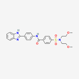 molecular formula C26H28N4O5S B2629212 N-(4-(1H-苯并[d]咪唑-2-基)苯基)-4-(N,N-双(2-甲氧基乙基)磺酰胺基)苯甲酰胺 CAS No. 394229-44-8