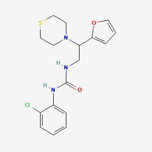 molecular formula C17H20ClN3O2S B2629215 1-(2-氯苯基)-3-(2-(呋喃-2-基)-2-硫代吗啉乙基)脲 CAS No. 2034541-22-3
