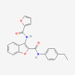 molecular formula C22H18N2O4 B2629217 N-(4-ethylphenyl)-3-(furan-2-carboxamido)benzofuran-2-carboxamide CAS No. 888462-03-1