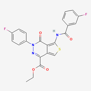 molecular formula C22H15F2N3O4S B2629236 5-(3-氟苯甲酰胺)-3-(4-氟苯基)-4-氧代-3,4-二氢噻吩并[3,4-d]哒嗪-1-羧酸乙酯 CAS No. 851949-27-4