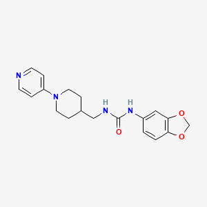 molecular formula C19H22N4O3 B2629256 1-(Benzo[d][1,3]dioxol-5-yl)-3-((1-(pyridin-4-yl)piperidin-4-yl)methyl)urea CAS No. 2034323-61-8