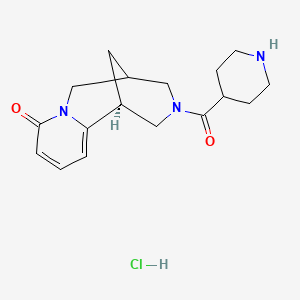 molecular formula C17H24ClN3O2 B2629257 (1S)-11-(piperidine-4-carbonyl)-7,11-diazatricyclo[7.3.1.02,7]trideca-2,4-dien-6-one;hydrochloride CAS No. 1224165-04-1