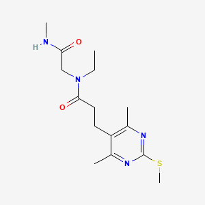 molecular formula C15H24N4O2S B2629259 3-[4,6-dimethyl-2-(methylsulfanyl)pyrimidin-5-yl]-N-ethyl-N-[(methylcarbamoyl)methyl]propanamide CAS No. 1210230-85-5