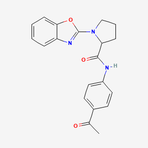 molecular formula C20H19N3O3 B2629260 N-(4-acetylphenyl)-1-(benzo[d]oxazol-2-yl)pyrrolidine-2-carboxamide CAS No. 1796923-73-3