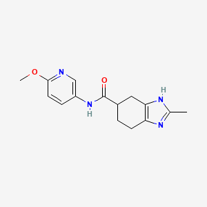 molecular formula C15H18N4O2 B2629262 N-(6-methoxypyridin-3-yl)-2-methyl-4,5,6,7-tetrahydro-1H-benzo[d]imidazole-5-carboxamide CAS No. 2034452-22-5