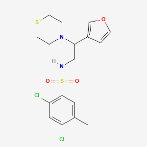 molecular formula C17H20Cl2N2O3S2 B2629268 2,4-dichloro-N-(2-(furan-3-yl)-2-thiomorpholinoethyl)-5-methylbenzenesulfonamide CAS No. 2034343-54-7