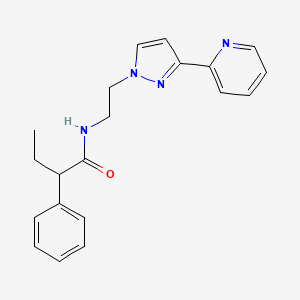 molecular formula C20H22N4O B2629276 2-phenyl-N-(2-(3-(pyridin-2-yl)-1H-pyrazol-1-yl)ethyl)butanamide CAS No. 1448047-84-4