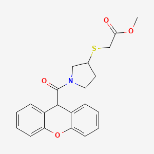 molecular formula C21H21NO4S B2629284 methyl 2-((1-(9H-xanthene-9-carbonyl)pyrrolidin-3-yl)thio)acetate CAS No. 2034517-61-6