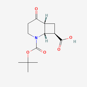 molecular formula C13H19NO5 B2629285 (1R,6R,8R)-2-[(2-Methylpropan-2-yl)oxycarbonyl]-5-oxo-2-azabicyclo[4.2.0]octane-8-carboxylic acid CAS No. 2411178-02-2
