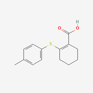 molecular formula C14H16O2S B2629292 2-[(4-Methylphenyl)sulfanyl]cyclohex-1-ene-1-carboxylic acid CAS No. 885461-60-9