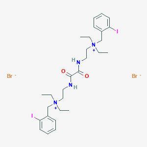 molecular formula C28H42Br2I2N4O2 B026293 AMMONIUM, (OXALYLBIS(IMINOETHYLENE))BIS(DIETHYL(o-IODOBENZYL)-, DIBROMIDE CAS No. 106978-54-5