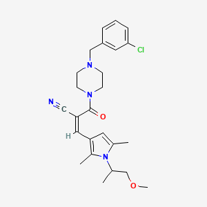 molecular formula C25H31ClN4O2 B2629300 (Z)-2-[4-[(3-氯苯基)甲基]哌嗪-1-羰基]-3-[1-(1-甲氧基丙烷-2-基)-2,5-二甲基吡咯-3-基]丙-2-烯腈 CAS No. 1252567-26-2