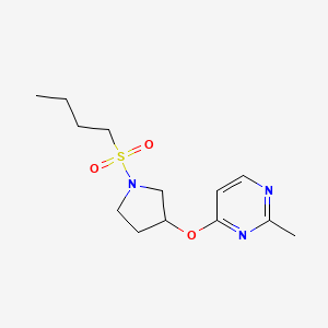 molecular formula C13H21N3O3S B2629316 4-{[1-(Butane-1-sulfonyl)pyrrolidin-3-yl]oxy}-2-methylpyrimidine CAS No. 2034247-53-3