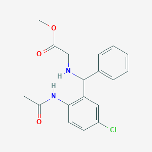 molecular formula C18H19ClN2O3 B2629339 Methyl 2-[[(2-acetamido-5-chlorophenyl)-phenylmethyl]amino]acetate CAS No. 333306-47-1