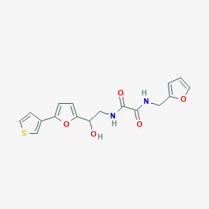 molecular formula C17H16N2O5S B2629356 N1-(呋喃-2-基甲基)-N2-(2-羟基-2-(5-(噻吩-3-基)呋喃-2-基)乙基)草酰胺 CAS No. 2034252-92-9