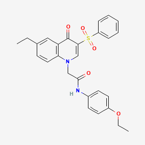2-[3-(benzenesulfonyl)-6-ethyl-4-oxoquinolin-1-yl]-N-(4-ethoxyphenyl)acetamide