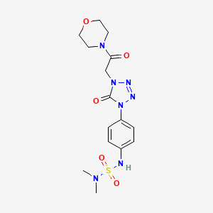 molecular formula C15H21N7O5S B2629361 4-[2-[4-[4-(二甲基磺酰胺基氨基)苯基]-5-氧代四唑-1-基]乙酰]吗啉 CAS No. 1396882-74-8