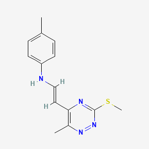 N-{2-[6-methyl-3-(methylsulfanyl)-1,2,4-triazin-5-yl]vinyl}-N-(4-methylphenyl)amine