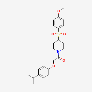 molecular formula C23H29NO5S B2629382 2-(4-Isopropylphenoxy)-1-(4-((4-methoxyphenyl)sulfonyl)piperidin-1-yl)ethanone CAS No. 1705669-17-5