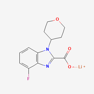 molecular formula C13H12FLiN2O3 B2629386 Lithium 4-fluoro-1-(tetrahydro-2H-pyran-4-yl)-1H-benzo[d]imidazole-2-carboxylate CAS No. 2197052-96-1