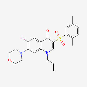 molecular formula C24H27FN2O4S B2629388 3-((2,5-dimethylphenyl)sulfonyl)-6-fluoro-7-morpholino-1-propylquinolin-4(1H)-one CAS No. 892781-59-8