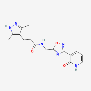 3-(3,5-dimethyl-1H-pyrazol-4-yl)-N-((3-(2-oxo-1,2-dihydropyridin-3-yl)-1,2,4-oxadiazol-5-yl)methyl)propanamide