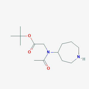 molecular formula C14H26N2O3 B2629410 叔丁基 2-[N-(氮杂环戊-4-基)乙酰氨基]乙酸酯 CAS No. 1803561-39-8