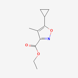 molecular formula C10H13NO3 B2629423 Ethyl 5-cyclopropyl-4-methyl-1,2-oxazole-3-carboxylate CAS No. 2120773-66-0