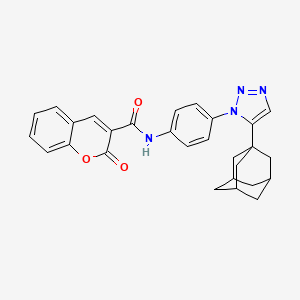 molecular formula C28H26N4O3 B2629437 N-[4-[5-(1-adamantyl)triazol-1-yl]phenyl]-2-oxochromene-3-carboxamide CAS No. 689268-08-4
