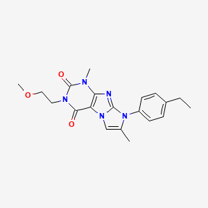 molecular formula C20H23N5O3 B2629439 8-(4-乙基苯基)-3-(2-甲氧基乙基)-1,7-二甲基-1H-咪唑并[2,1-f]嘌呤-2,4(3H,8H)-二酮 CAS No. 896818-49-8
