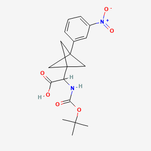 2-[(2-Methylpropan-2-yl)oxycarbonylamino]-2-[3-(3-nitrophenyl)-1-bicyclo[1.1.1]pentanyl]acetic acid