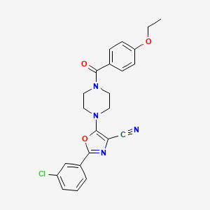 molecular formula C23H21ClN4O3 B2629444 2-(3-Chlorophenyl)-5-(4-(4-ethoxybenzoyl)piperazin-1-yl)oxazole-4-carbonitrile CAS No. 946277-94-7