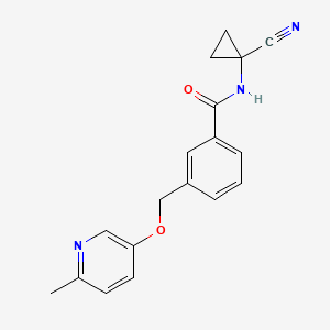 molecular formula C18H17N3O2 B2629447 N-(1-氰基环丙基)-3-[(6-甲基吡啶-3-基)氧甲基]苯甲酰胺 CAS No. 1385355-17-8