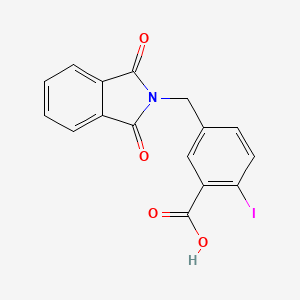 molecular formula C16H10INO4 B2629454 5-[(1,3-dioxo-1,3-dihydro-2H-isoindol-2-yl)methyl]-2-iodobenzoic acid CAS No. 540513-92-6