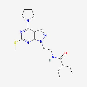 2-ethyl-N-(2-(6-(methylthio)-4-(pyrrolidin-1-yl)-1H-pyrazolo[3,4-d]pyrimidin-1-yl)ethyl)butanamide
