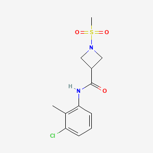 molecular formula C12H15ClN2O3S B2629477 N-(3-chloro-2-methylphenyl)-1-(methylsulfonyl)azetidine-3-carboxamide CAS No. 1448030-58-7