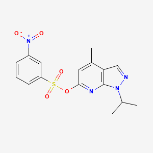 4-methyl-1-(propan-2-yl)-1H-pyrazolo[3,4-b]pyridin-6-yl 3-nitrobenzene-1-sulfonate