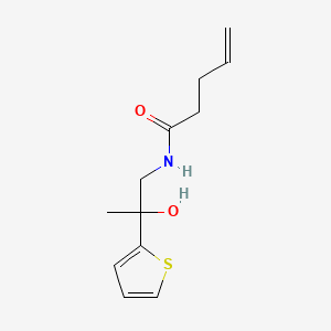 molecular formula C12H17NO2S B2629485 N-(2-hydroxy-2-(thiophen-2-yl)propyl)pent-4-enamide CAS No. 1704524-92-4